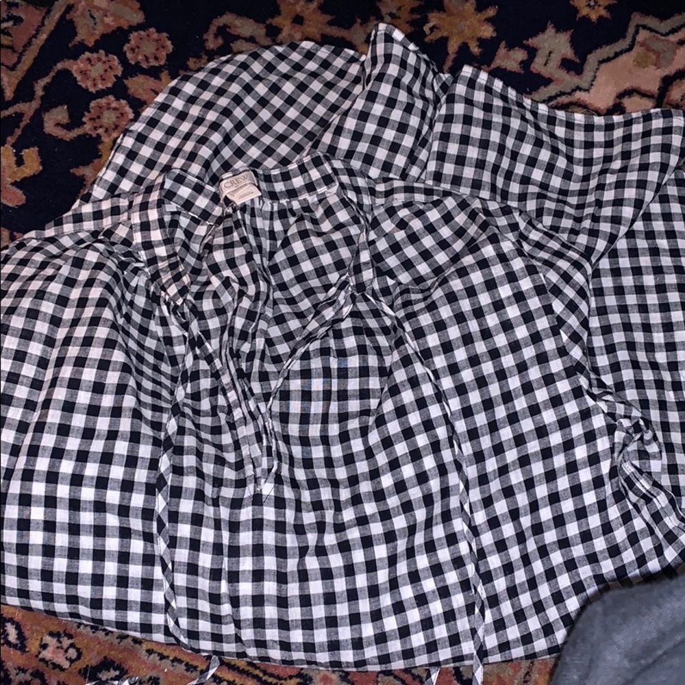 Women’s J. Crew Blue Checked Tunic SZ Med